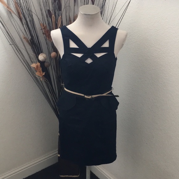 XOXO Dresses & Skirts - NWOT - XOXO Dark Blue Peplum Waist Career Dress